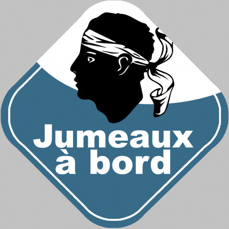 Bébés à bord jumeaux Corse (15x15cm) - Autocollant(sticker)