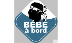 Bébé à bord garçon Corse (15x15cm) - Autocollant(sticker)