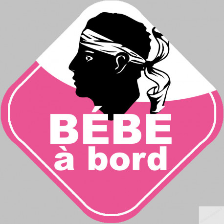 Bébé à bord fille Corse (15x15cm) - Autocollant(sticker)