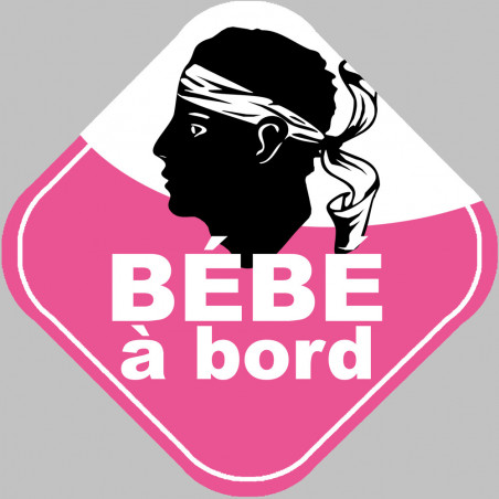 Bébé à bord fille Corse (15x15cm) - Autocollant(sticker)