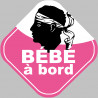 Bébé à bord fille Corse (15x15cm) - Autocollant(sticker)