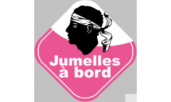 Bébés à bord jumelles corse (15x15cm) - Autocollant(sticker)