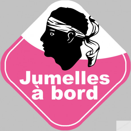 Bébés à bord jumelles corse (15x15cm) - Autocollant(sticker)