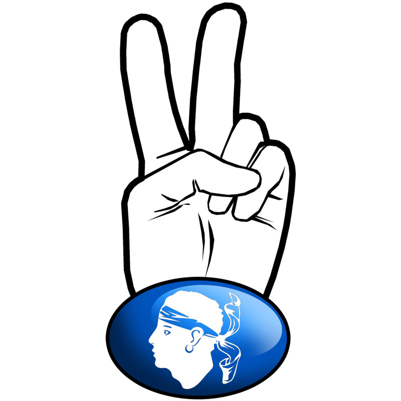 Salut de motard corse (15x7.2cm) - Sticker/autocollant