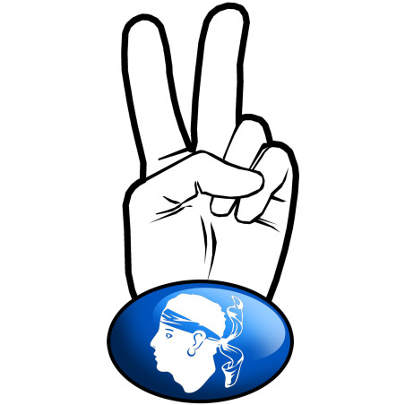 Salut de motard corse (15x7.2cm) - Sticker/autocollant