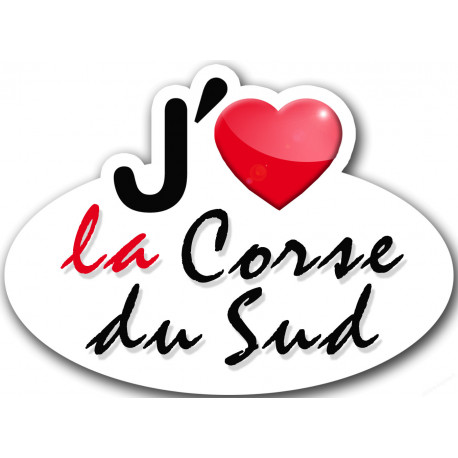 J'aime la Corse-du-Sud (15x11cm) - Autocollant(sticker)