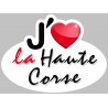 J'aime la Haute Corse (15x11cm) - Autocollant(sticker)