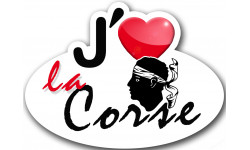 J'aime la Corse (15x11cm) - Autocollant(sticker)