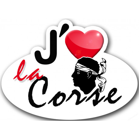 J'aime la Corse (15x11cm) - Autocollant(sticker)