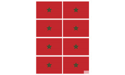 Drapeau Maroc (8 fois 9.5x6.3cm) - Autocollant(sticker)