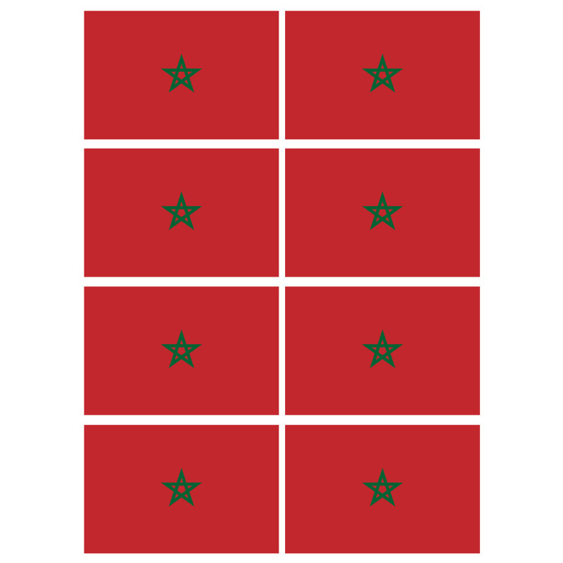 Drapeau Maroc (8 fois 9.5x6.3cm) - Sticker/autocollant