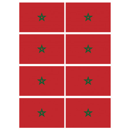 Drapeau Maroc (8 fois 9.5x6.3cm) - Autocollant(sticker)