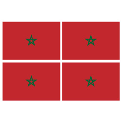 Drapeau Maroc (4 fois 9.5x6.3cm) - Sticker/autocollant
