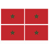 Drapeau Maroc (4 fois 9.5x6.3cm) - Sticker/autocollant