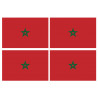 Drapeau Maroc (4 fois 9.5x6.3cm) - Autocollant(sticker)