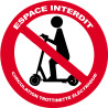 Circulation trottinette électrique interdit (15cm) - Sticker/autocoll