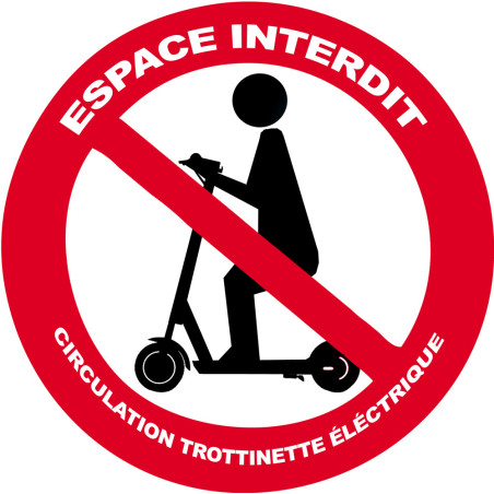 Circulation trottinette électrique interdit (10cm) - Sticker/autocoll
