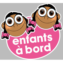 Enfants à bord filles méditerranéennes (15x13,5cm) - Sticker/autoco