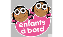 Enfants à bord filles méditerranéennes (15x13,5cm) - Autocollant(sticker)