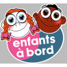 Enfants à bord soeur et frère (10x9cm) - Autocollant(sticker)