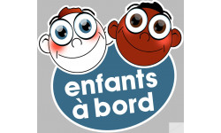 Enfants frères à bord garçon ( 15x13,5cm) - Autocollant(sticker)