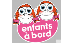 Enfants à bord soeurettes (10x9cm) - Autocollant(sticker)