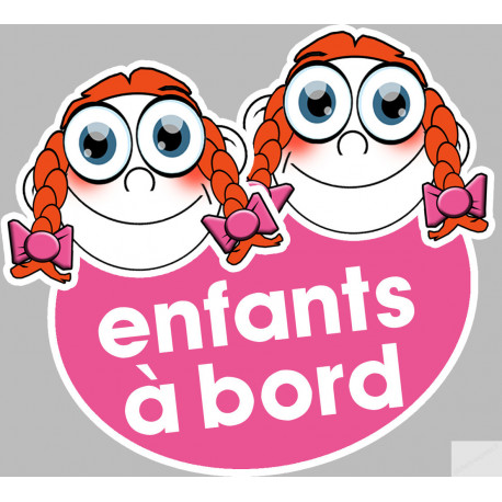 Enfants à bord soeurettes (10x9cm) - Autocollant(sticker)