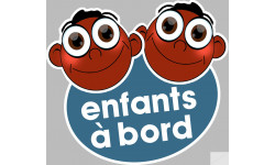 Enfants à bord deux frères (15x13,5cm) - Autocollant(sticker)