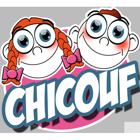Chicouf frère et soeur d'origine (10x9cm) - Autocollant(sticker)