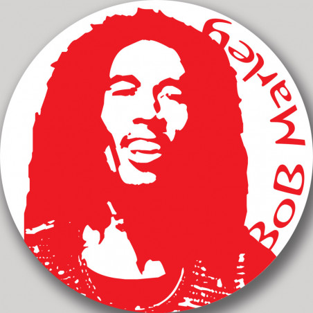 Bob Marley rond (20x20cm) - Autocollant(sticker)