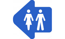 WC, toilette flèche directionnelle gauche (20x20cm) - Autocollant(sticker)