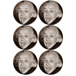 Albert Einstein (6 fois 9cm) - Sticker/autocollant