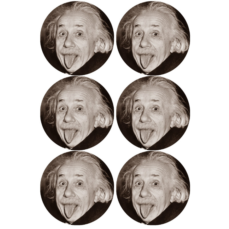 Albert Einstein (6 fois 9cm) - Sticker/autocollant