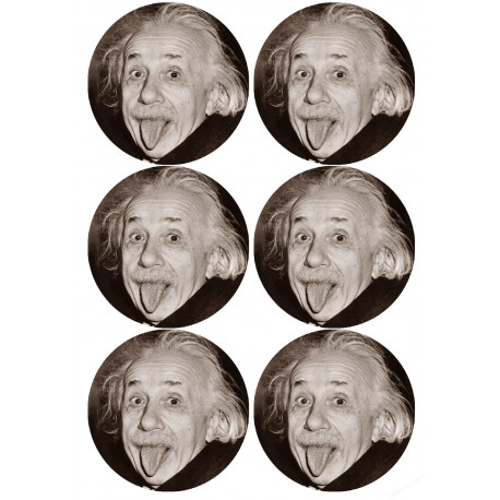 Albert Einstein (6 fois 9cm) - Autocollant(sticker)
