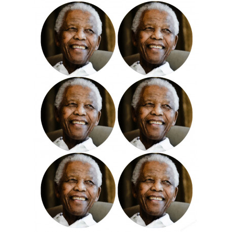 Nelson Mandela (6 fois 9cm) - Autocollant(sticker)