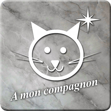 chat marbre gris (5x5cm) - Autocollant(sticker)