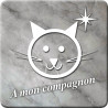 chat marbre gris (20x20cm) - Sticker/autocollant