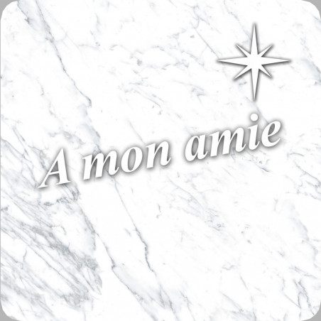 à mon amie marbre blanc (20x20cm) - Autocollant(sticker)