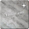 à mon ami marbre gris (10x10cm) - Autocollant(sticker)