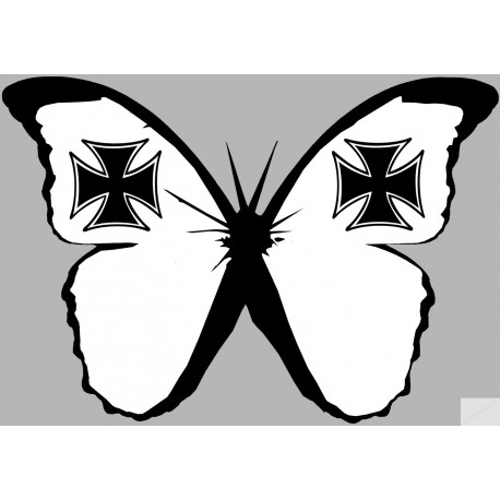 effet papillon Malte (10x7cm) - Autocollant(sticker)