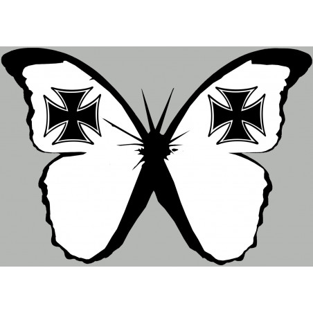 effet papillon Malte (10x7cm) - Autocollant(sticker)