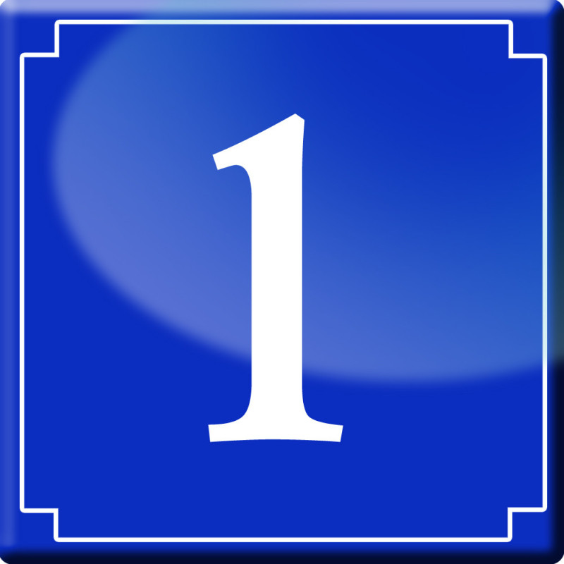 numéro de rue 1 - classique 10x10cm - Sticker/autocollant