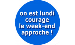 on est lundi (10x10cm) - Autocollant(sticker)