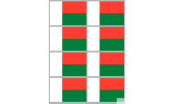 Drapeau Madagascar (8 fois 9.5x6.3cm) - Autocollant(sticker)