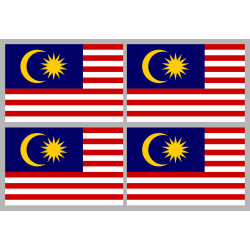 Drapeau Malaisie (4 fois 9.5x6.3cm) - Sticker/autocollant