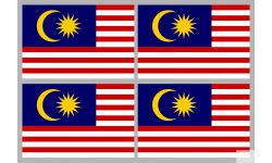 Drapeau Malaisie (4 fois 9.5x6.3cm) - Autocollant(sticker)