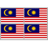 Drapeau Malaisie (4 fois 9.5x6.3cm) - Sticker/autocollant