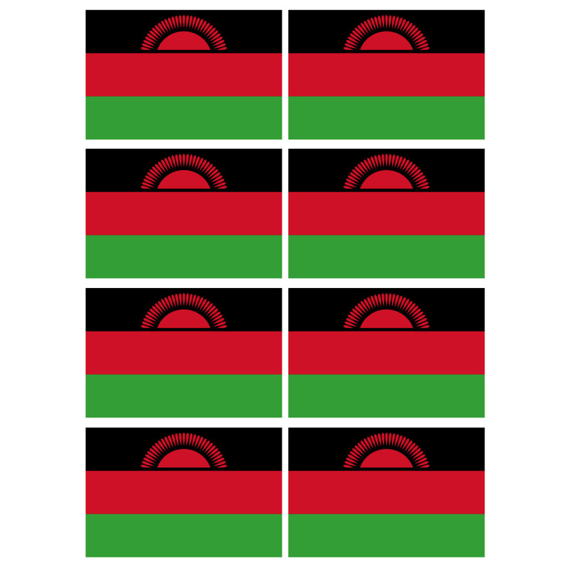 Drapeau Malawi (8 fois 9.5x6.3cm) - Sticker/autocollant