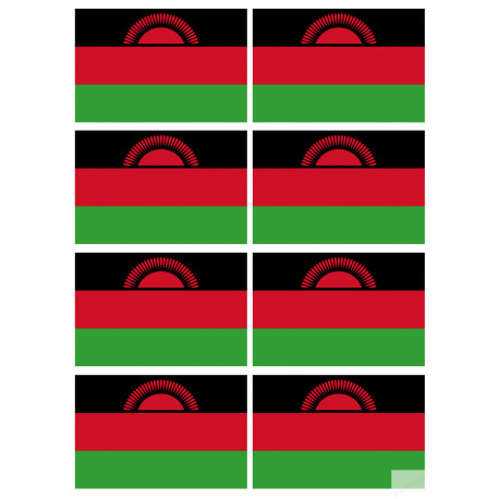 Drapeau Malawi (8 fois 9.5x6.3cm) - Autocollant(sticker)