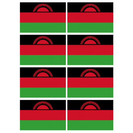 Drapeau Malawi (8 fois 9.5x6.3cm) - Autocollant(sticker)